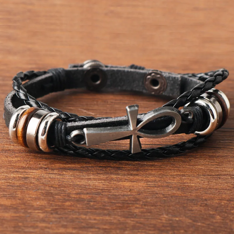 Ancient Egyptian Ankh Cross Woven Bracelet