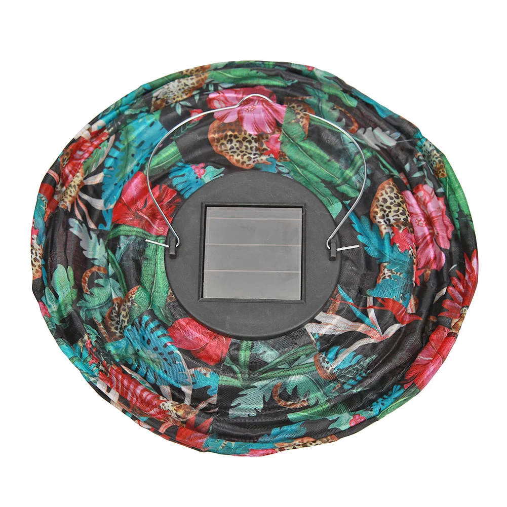 20cm Solar LED Chinese Lantern Light Waterproof Print Hanging Lamp (C)