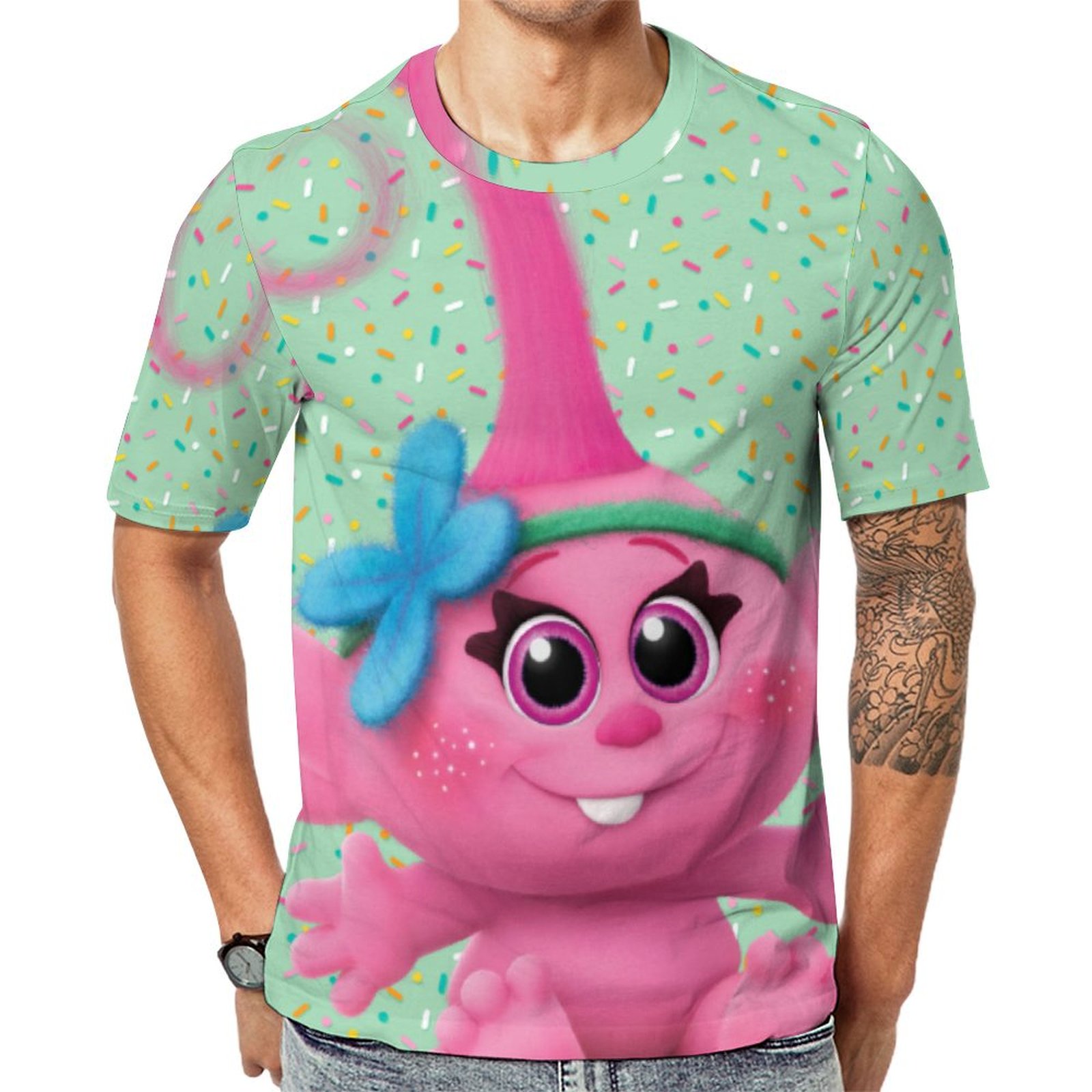 Trolls Baby Poppy Short Sleeve Print Unisex Tshirt Summer Casual Tees for Men and Women Coolcoshirts