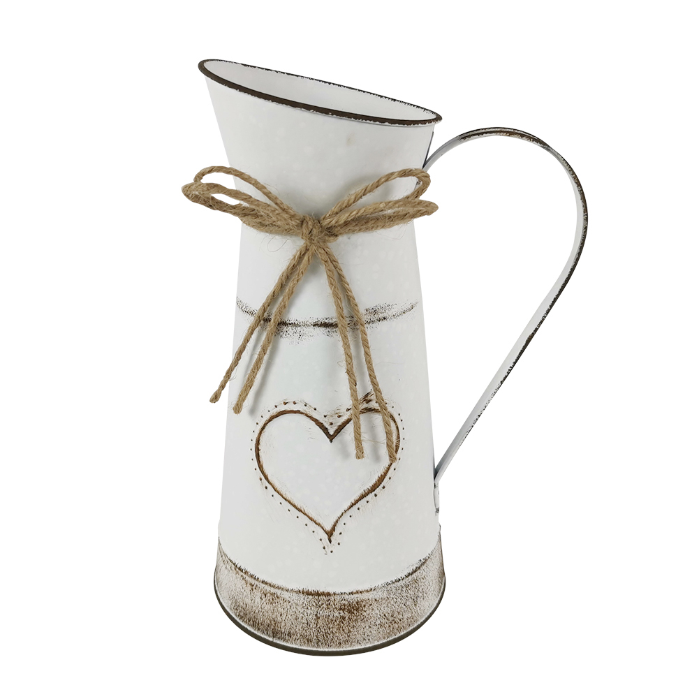 

Vintage Pitcher Vase Can Metal Rustic Garden Flower Watering Kettle Pot, 501 Original