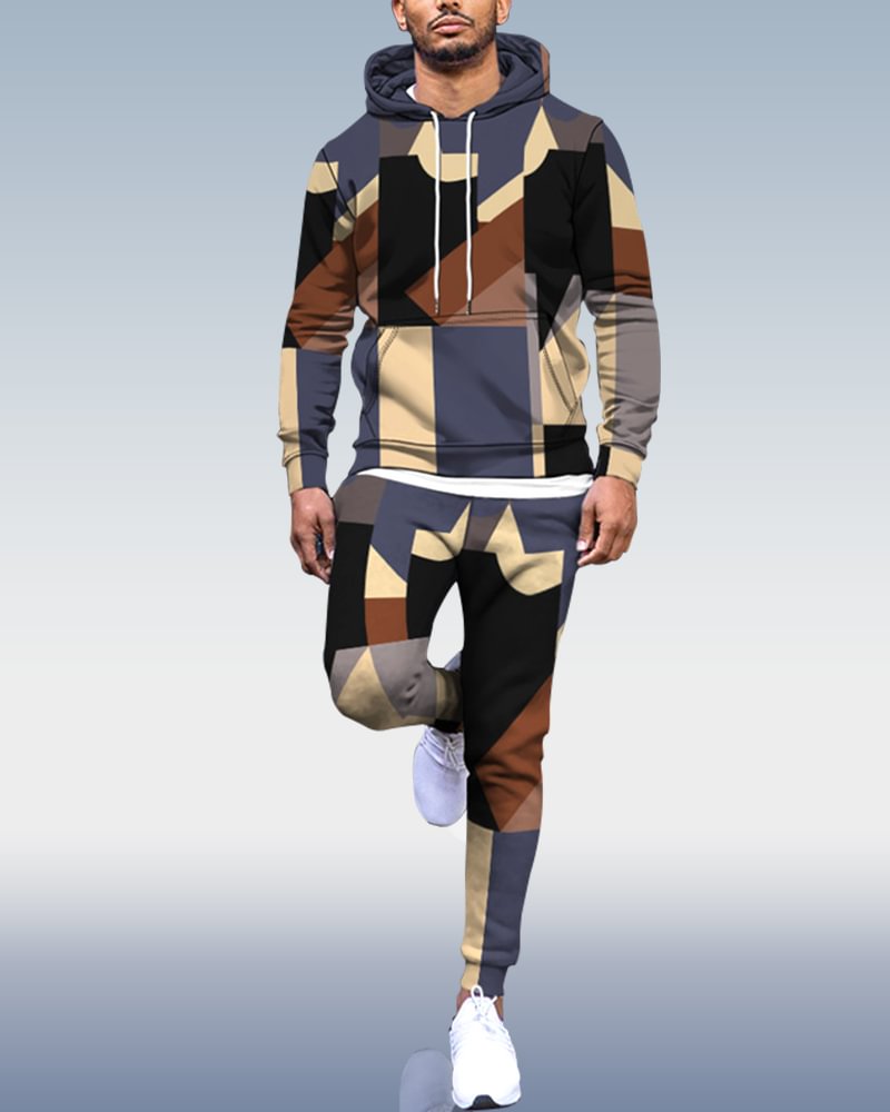 Men's Personalized Printed Hoodie Set 013