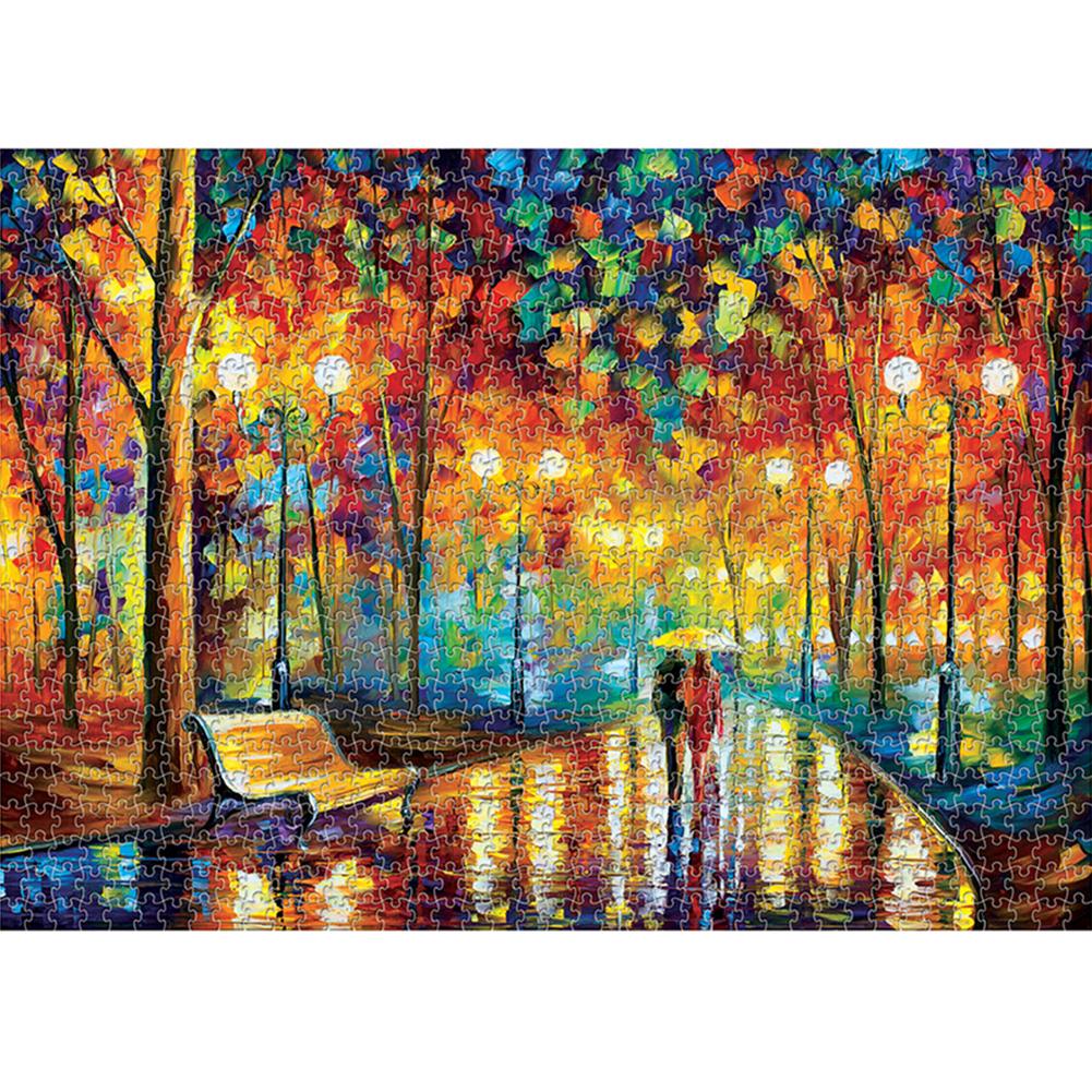 

1000pcs Paper Puzzles DIY Jigsaw Walking in Rain Kids Adult Educational Toy, 501 Original