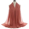Plain Color Soft Chiffon Long Gauze Shawl Women Hijab