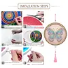 DIY Pearl Painting Art Kit,Round Dust-proof Outer Frame with Tassel Hanging Kit