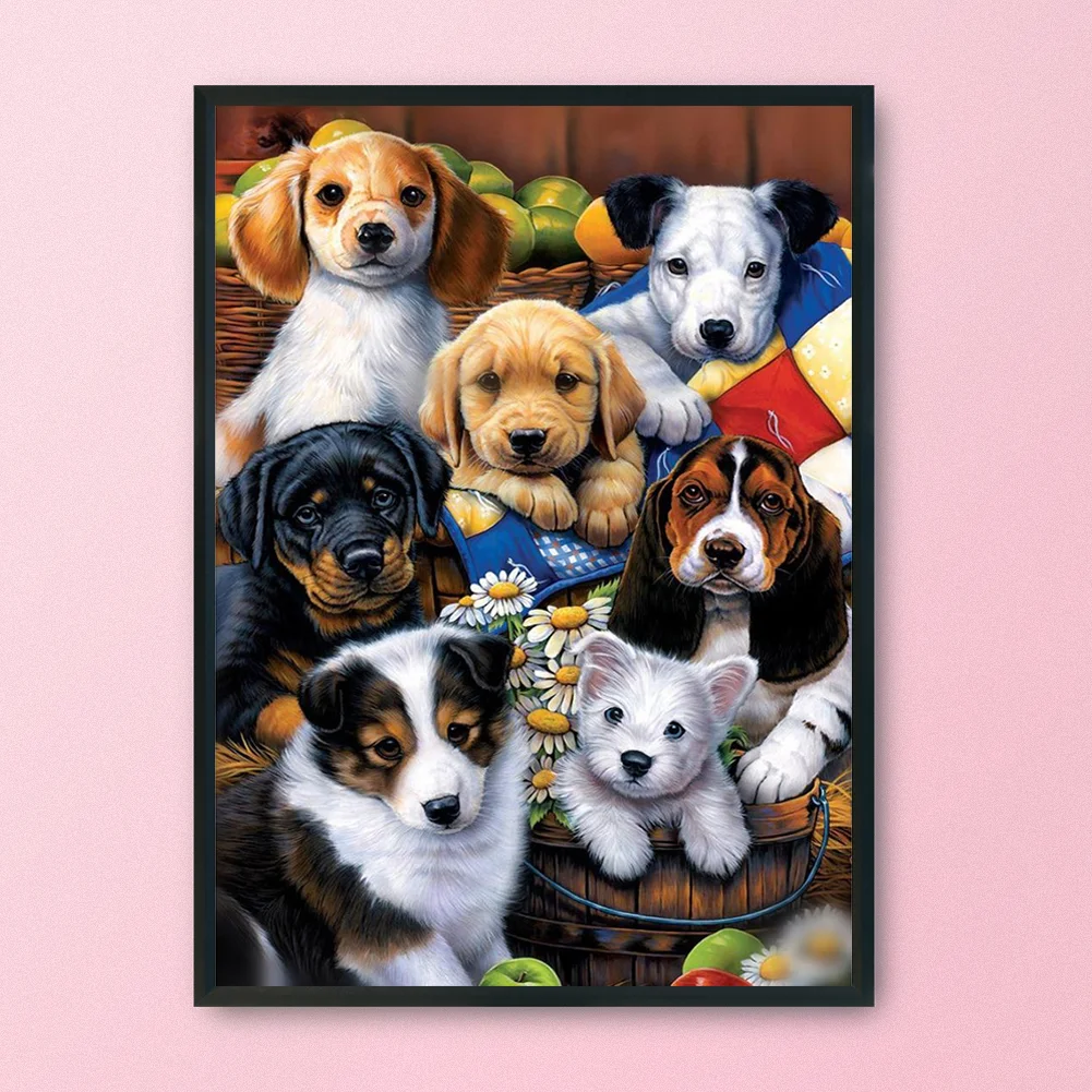 11CT DIY Stamped Cross Stitch Sets - Dog(Canvas|46x36CM)