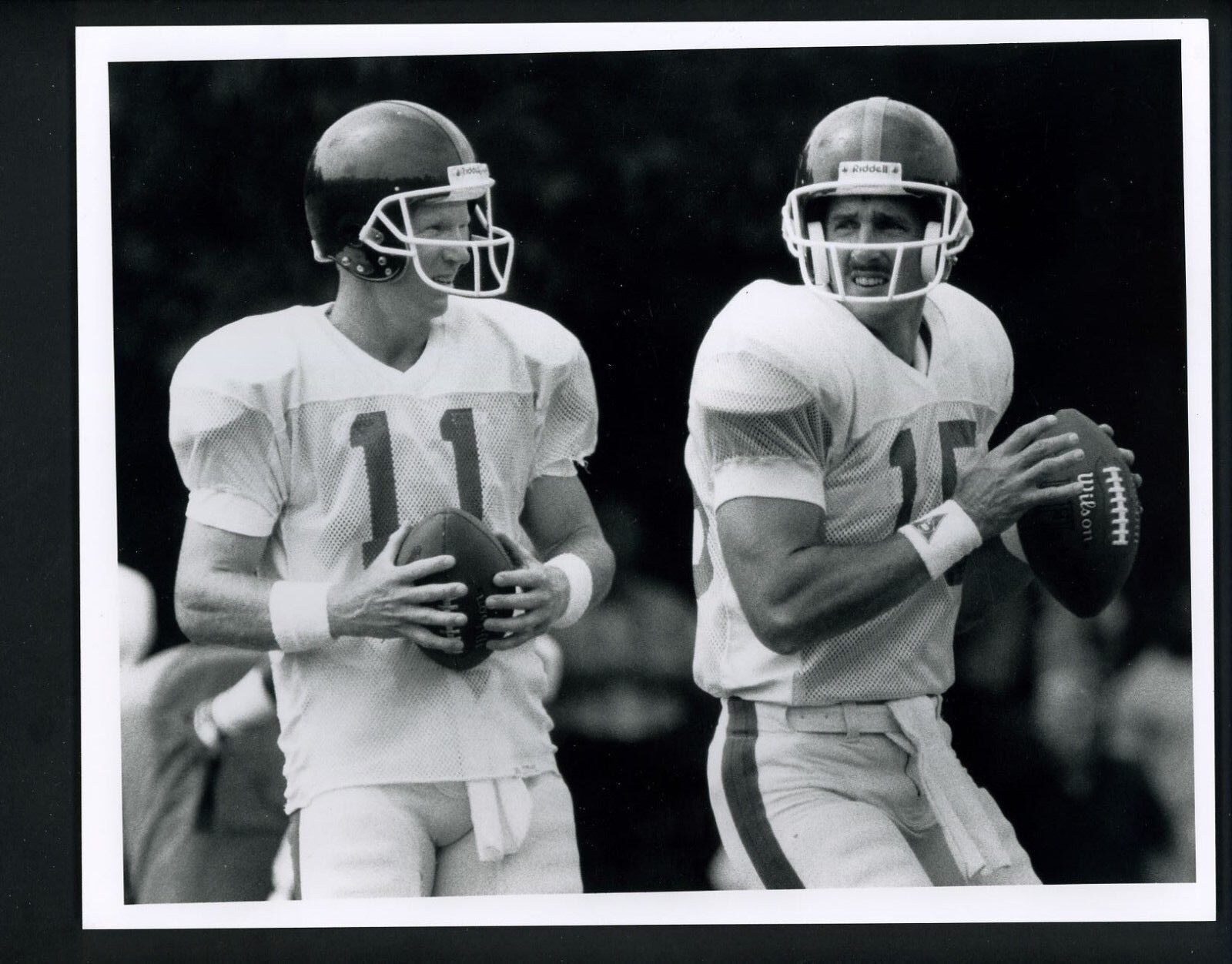 Phil Simms & Jeff Hostetler 1992 Press Original Photo Poster painting by Bob Olen Giants