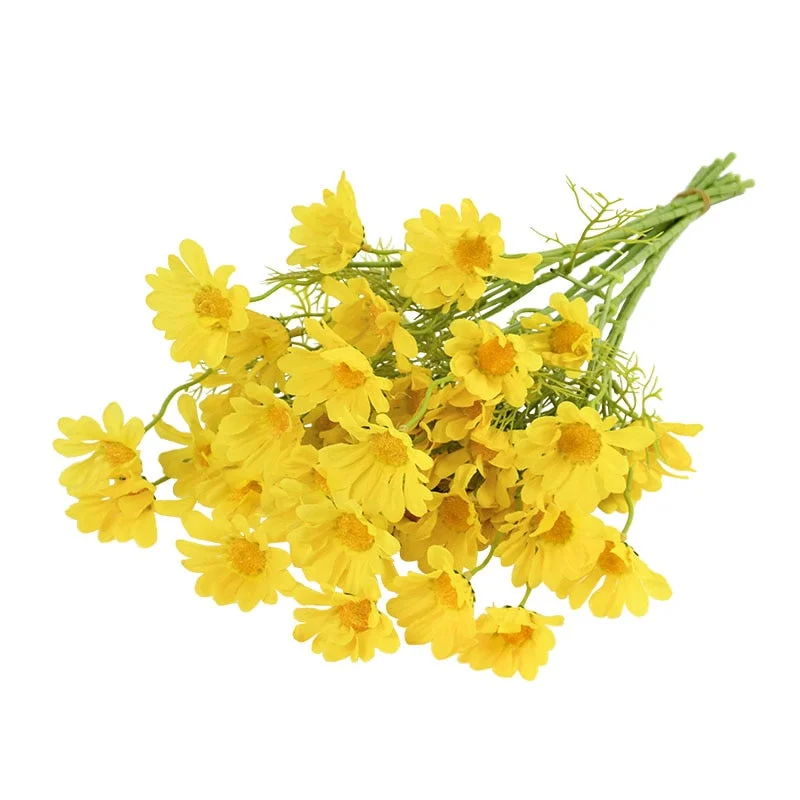 5Pcs 50cm Artificial White Daisy Flower Bouquet DIY Vase Home Garden Living Room Decoration Wedding Party Silk Fake Flowers