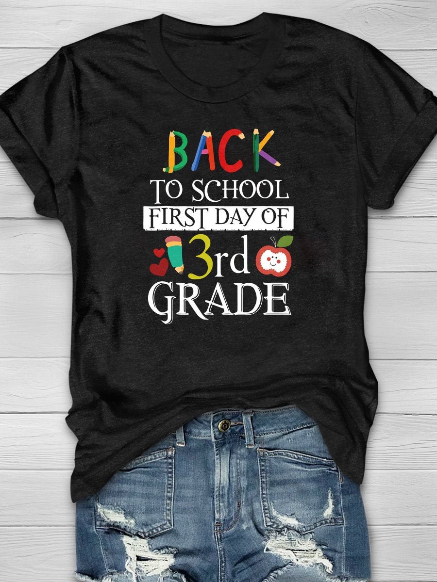 Back To School First Day Of 3rd Grade Print Classic T-Shirt