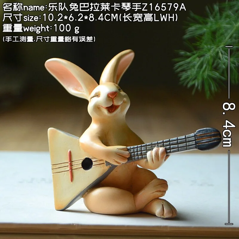Creative Rabbit Ornaments Singing Music Animal Bunny Figurine Office Home Tabletop Decoration Gifts