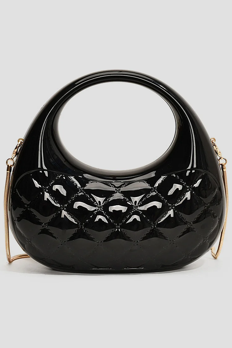 Casual Gold Metallic Finish Acrylic Handbag Crossbody Bag 2024 - Xpluswear