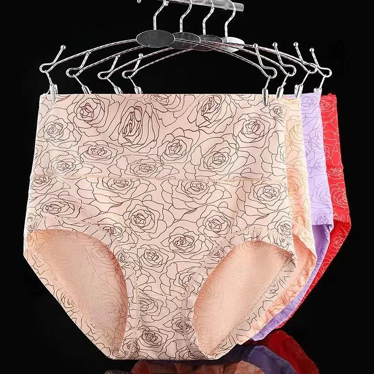 [10 PCS] Cotton High-Waist Printed Panties
