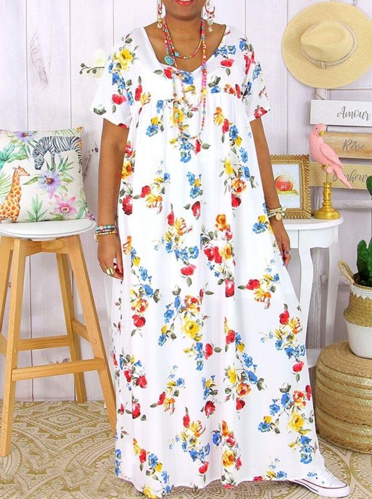 Ladies Flower Pattern Dress
