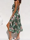 Floral Printed Empire Condole Belt Midi Dress