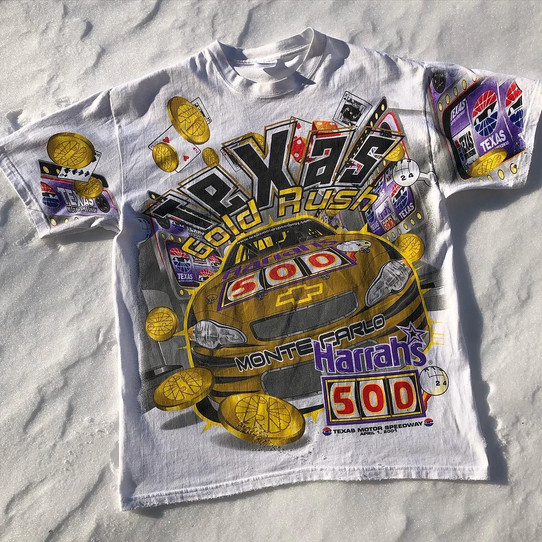 Street Style No.500 Racing Print Short Sleeve T-Shirt