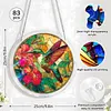 (18.5cm)DIY Acrylic Jigsaw Puzzle Window Hanging with Hanging Chain DIY Stained Glass Decoration Round Window Puzzle Decor for DIY Craft Project (Flower Bird)