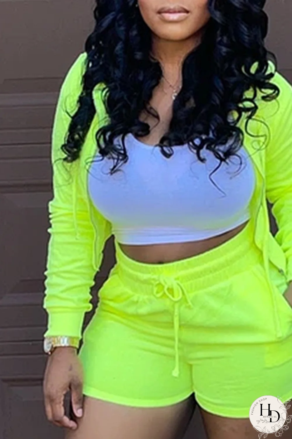 Rose Red Casual Solid Split Joint Hooded Collar Long Sleeve Two Pieces