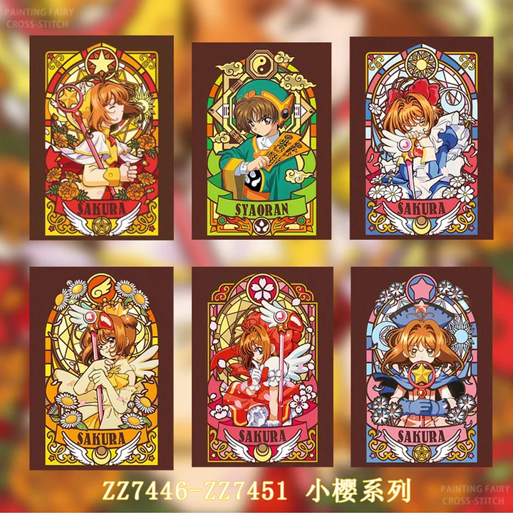 ZZ7446-ZZ7451-Tarot Sakura Series]_ 29.28_ Painting Fairy Cross
