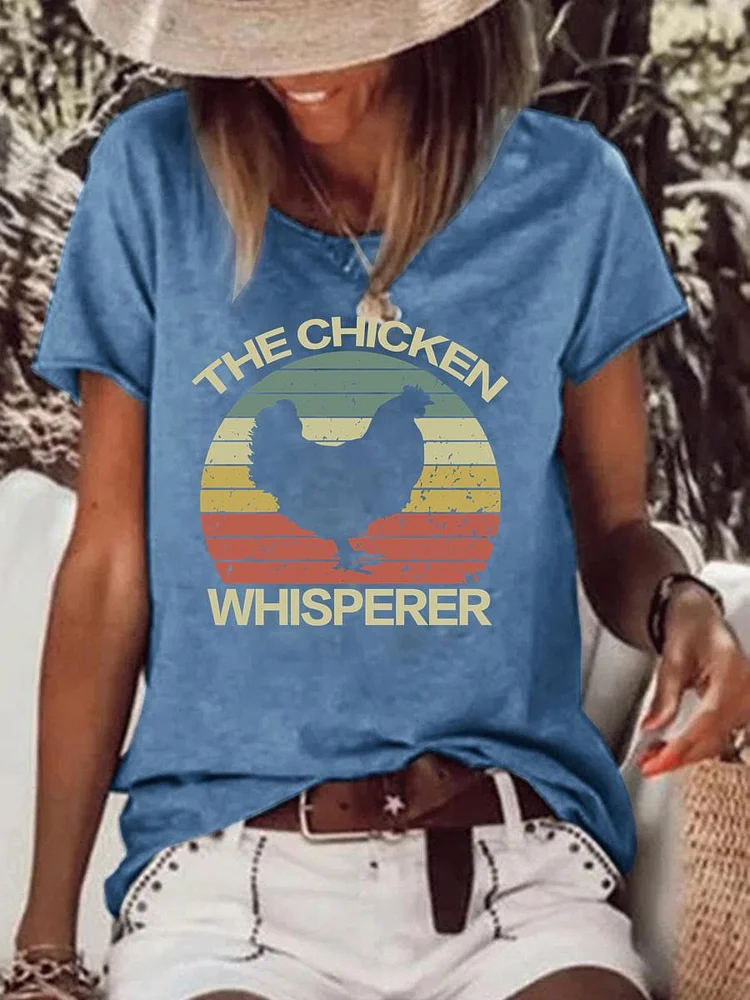 The chicken whisperer Raw Hem Tee