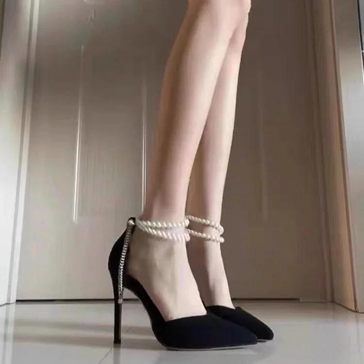 Breakj Breakj High Heels Women 2025 New Small Heel Small Velvet Small Fragrant Temperament With Skirt High Heels Single Shoes