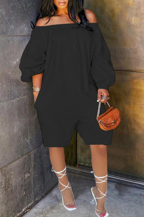Fashion One-Shoulder Loose Solid Color Jumpsuit