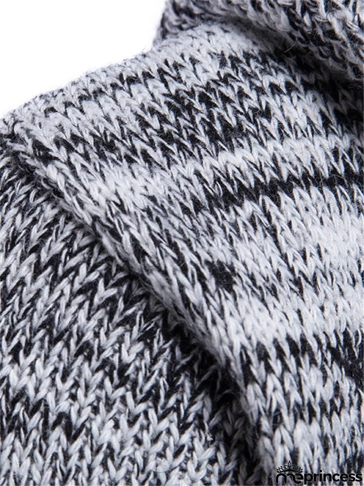 Men's Knitted Long Sleeve Hooded Cardigan