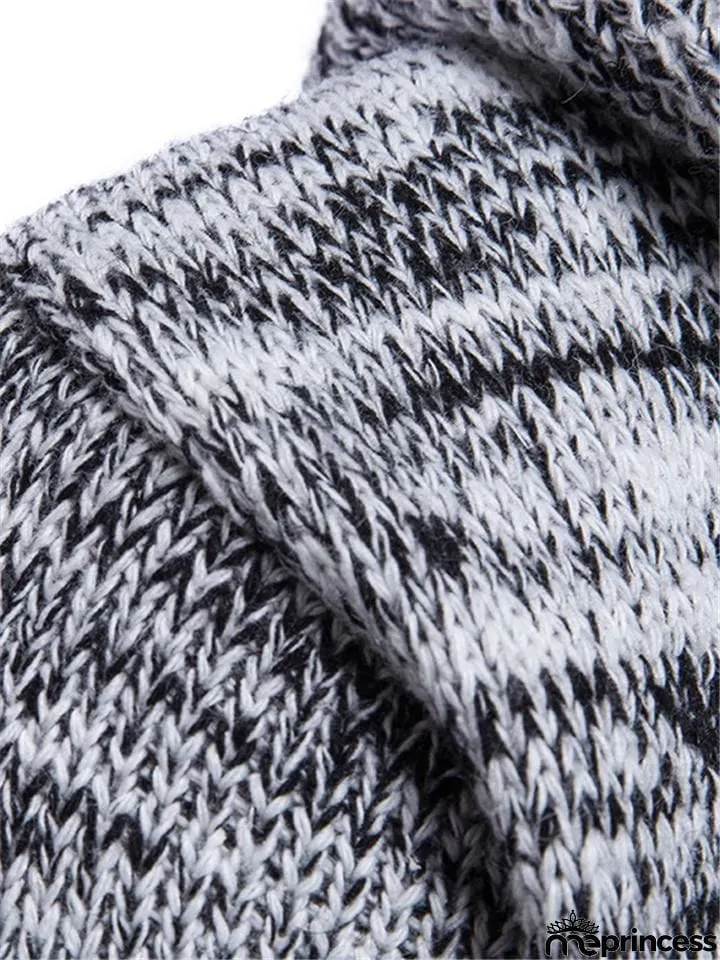 Men's Knitted Long Sleeve Hooded Cardigan