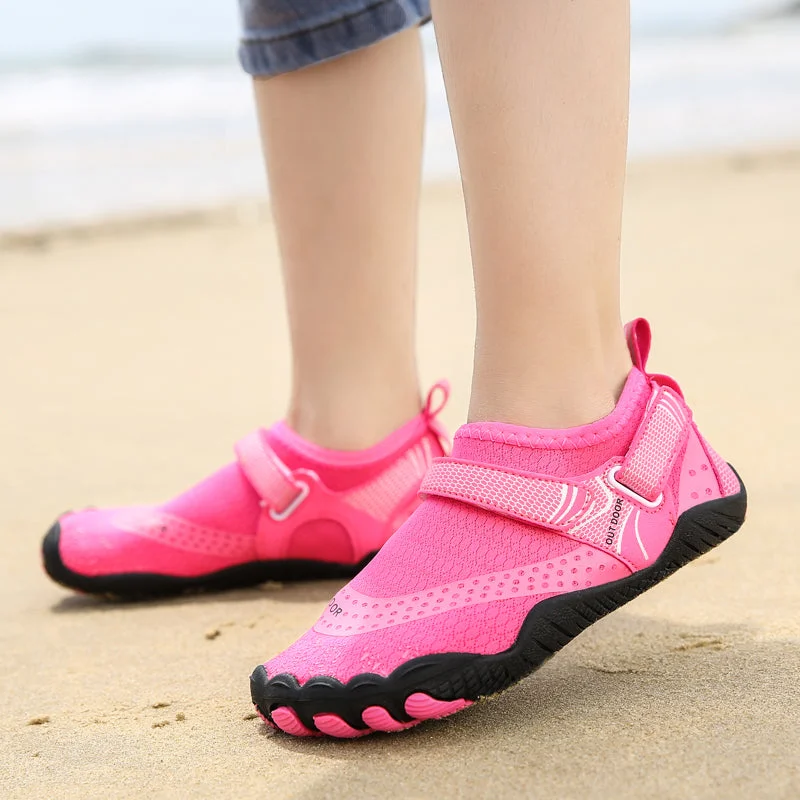 school supplies  Children Aqua Shoes Solid Color  Barefoot Water Beach Wading Child Summer Non-Slip Sport Swimming Watersport Beach Shoes Kids