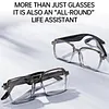 BT6.0 AI Transparent Smart Glasses 156 Languages Intelligent Translator Eyeglasses Type-C Charging HiFi Stereo Headset Glasses for Business Travel Meeting