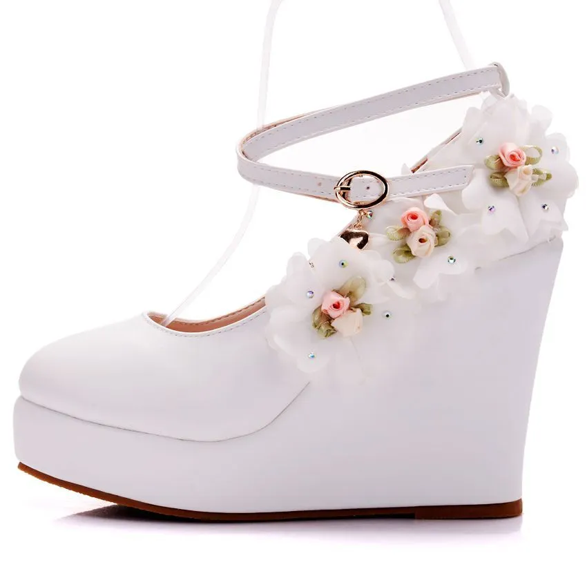 Breakj Breakj Heel Single Shoes Waterproof Slope Heel Shoes Crossed Slope Heel Women's Shoes Round Head W13