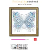 Diamond Painting Special Shaped Drill White Butterfly With Frame(8.46x8.46inch)