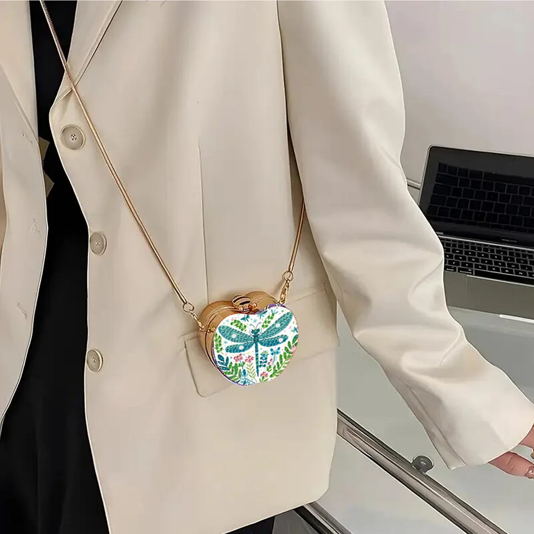 Dragonfly DIY Acrylic Love Art Diamond Painting Coin Purse with Chain for Women