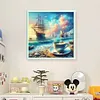 Coffee Sailboat-11CT Stamped Cross Stitch 40*40cm/15.75*15.75in tapestrymarket