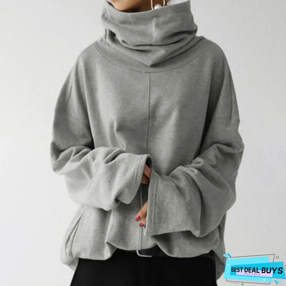 Long Sleeve Cotton-Blend Sweatshirt