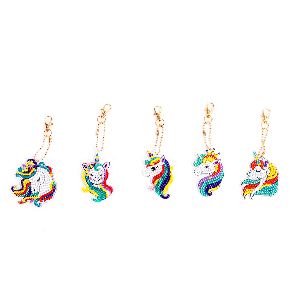 

5pcs Horn Horse - 5D DIY Craft Keychain, 501 Original