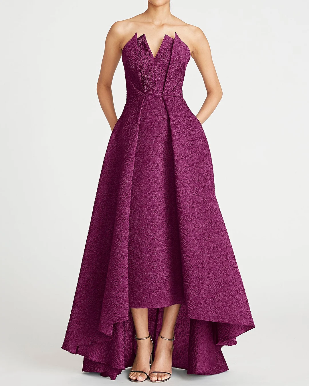 Women's Tube Top Irregular Hem Solid Color Dress