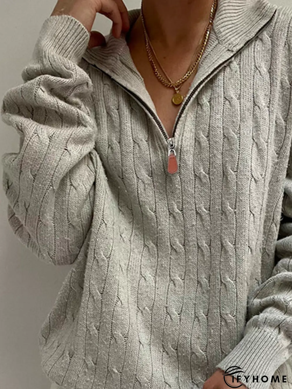 Casual Yarn/Wool Yarn Loose tunic Sweater | IFYHOME