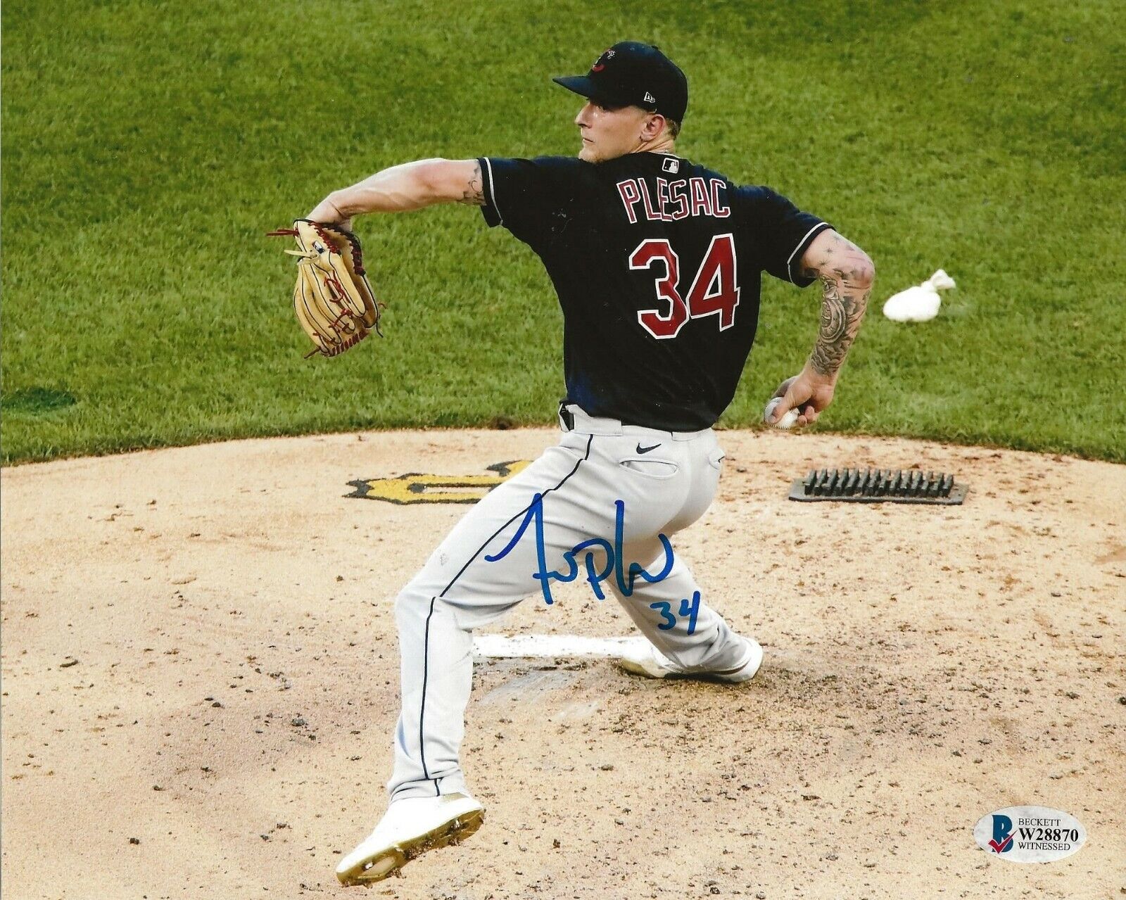 Zach Plesac signed Cleveland Indians 8x10 Photo Poster painting #6 Beckett Witnessed