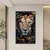 >SALE<Full Embroidery Eco-cotton Thread 11CT Printed Leopard Cross Stitch Kit 40x65cm