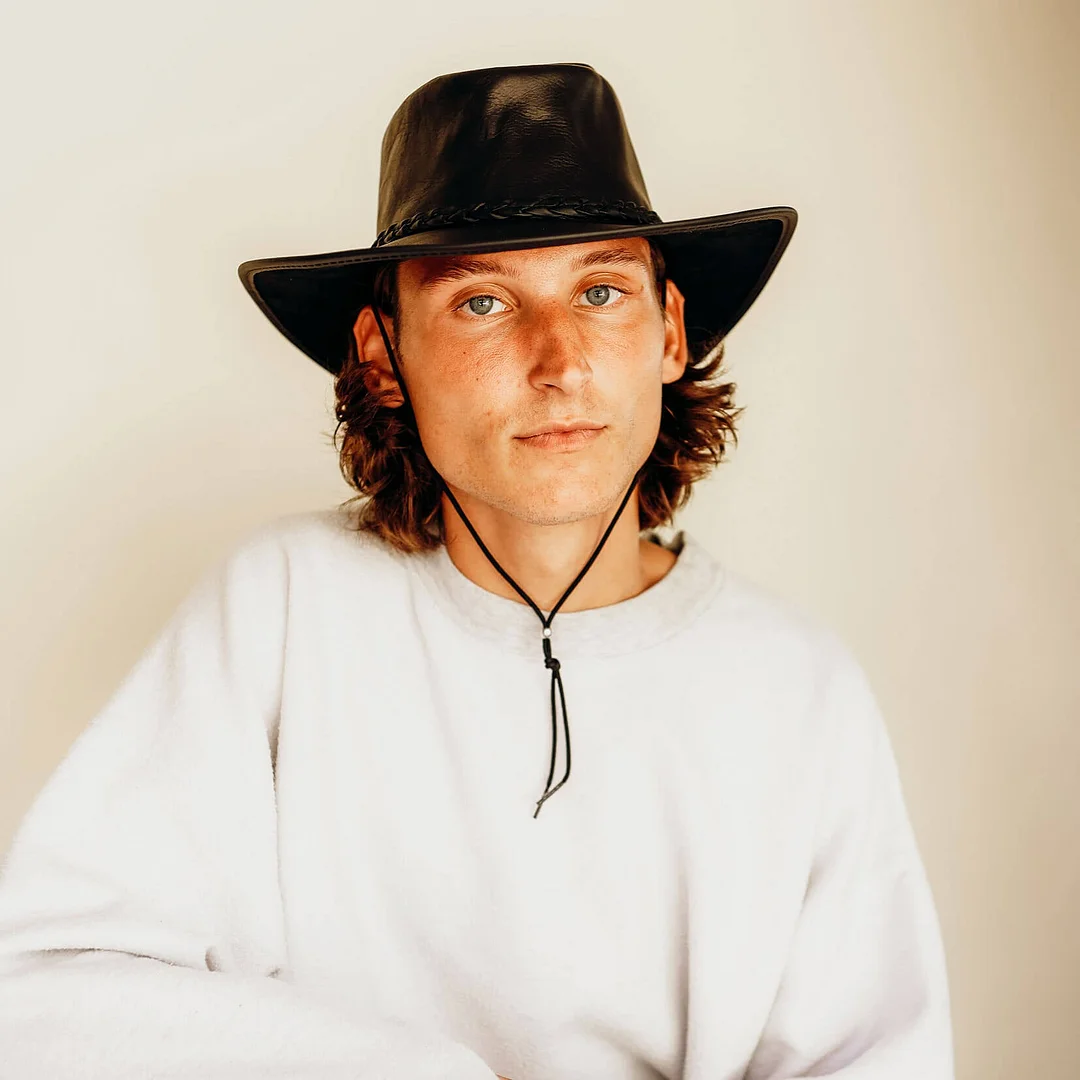 Crusher - Mens Crushable Leather Outback Hat