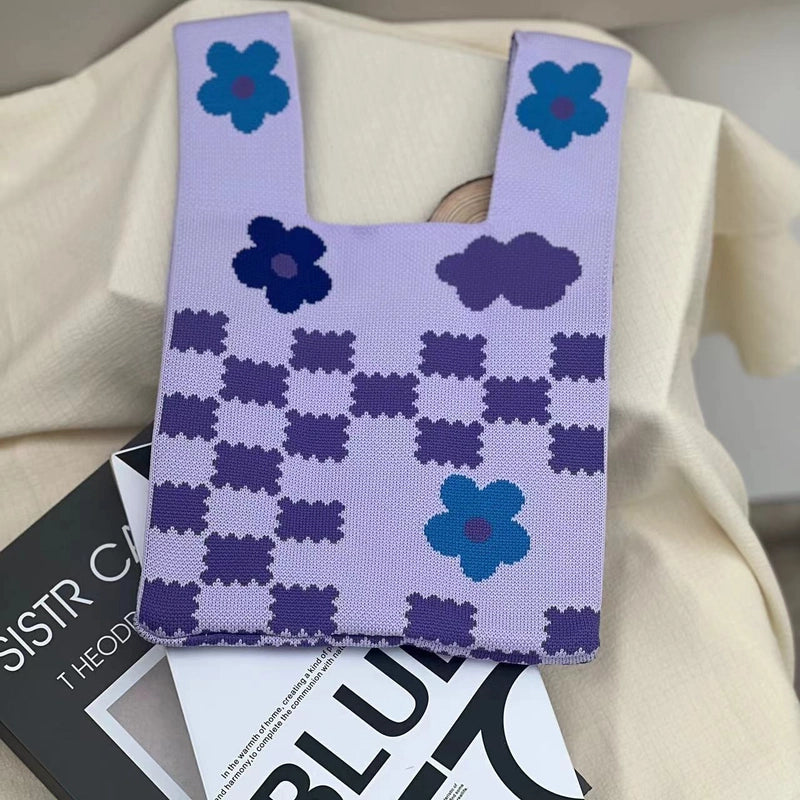 Gift Packaging Handbag Casual Knitted Handbag Woven Bag Multi-pattern Style Knitted Bag For Women