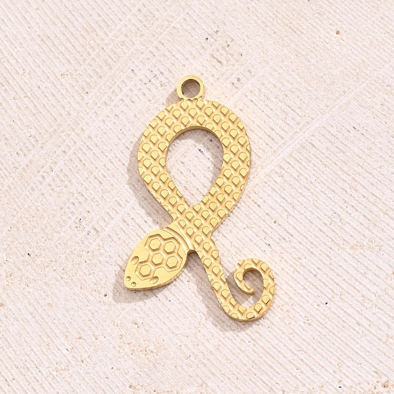 1 Piece 10x9mm 16x13mm 22x13mm Hole 1~1.9mm 304 Stainless Steel 18K Gold Plated Swan Footprint Snake Polished Jewelry Accessories Pendant