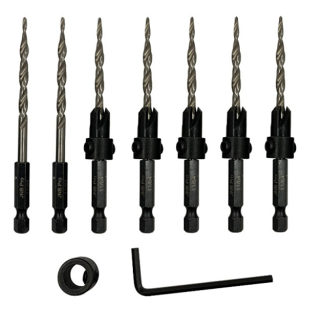 

9pcs HSS Countersink Drill Bit Set Reamer Woodworking Chamfer Screw Cutter, 501 Original