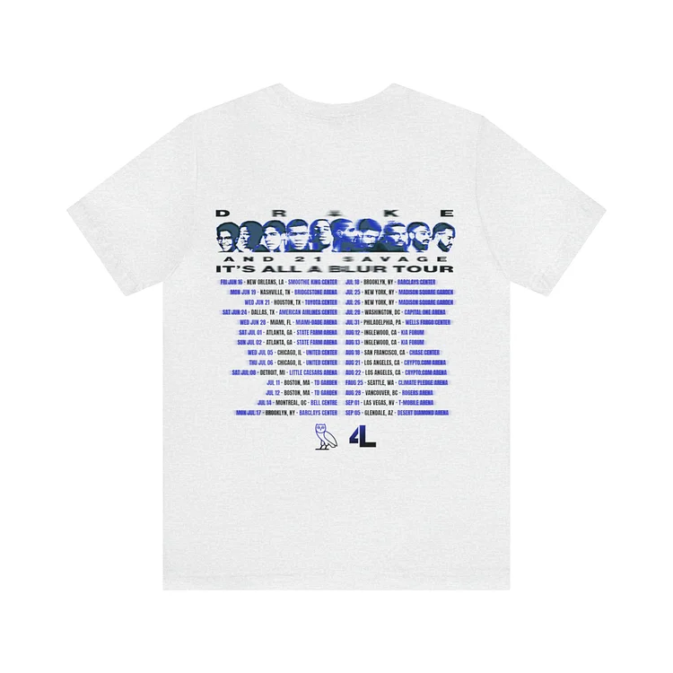 Drake And 21 Savage IAAB 2023 Tour White T-Shirt