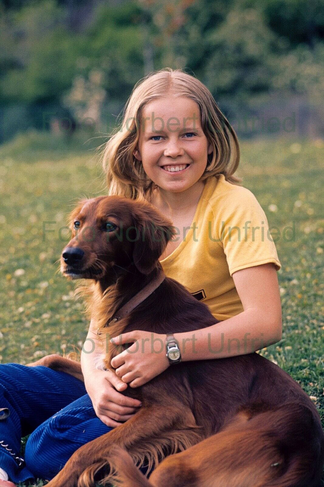 Anita Hegerland With Dog - Photo Poster painting 20 X 30 CM Without Autograph (Nr 2-62