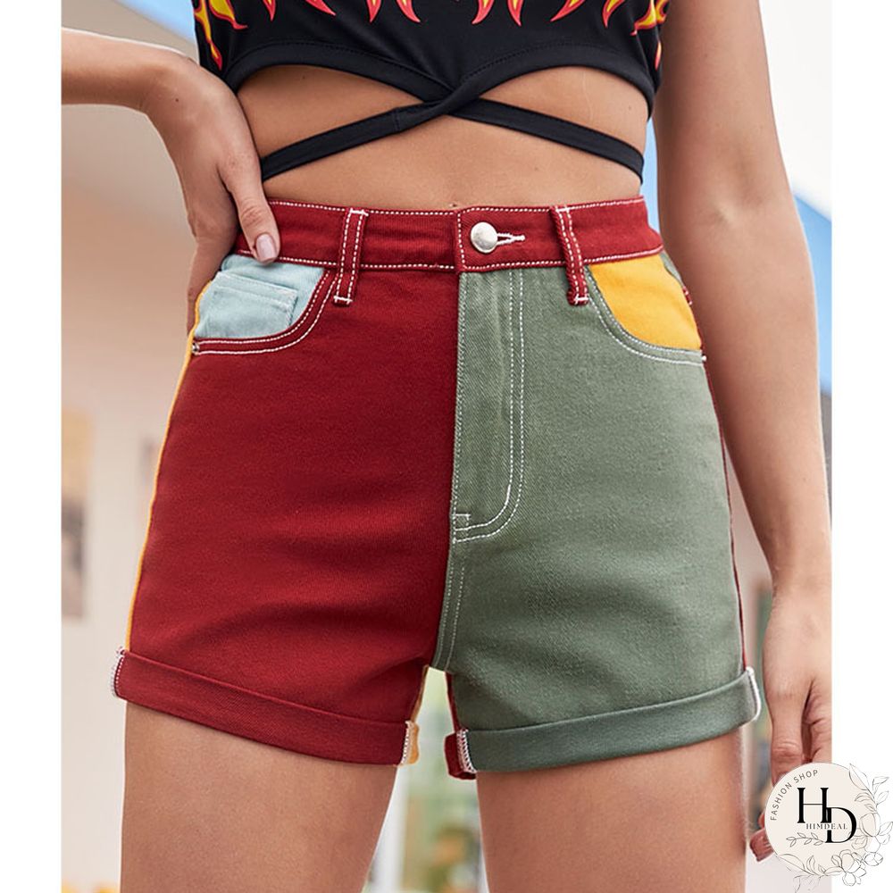 Fashion Colorful Explosive Denim Shorts