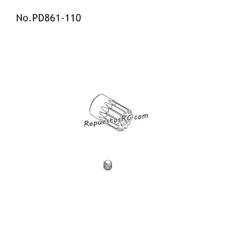 PD RACING TR10 Piezas Pi&ntilde;&oacute;n del Motor 14T PD861-110