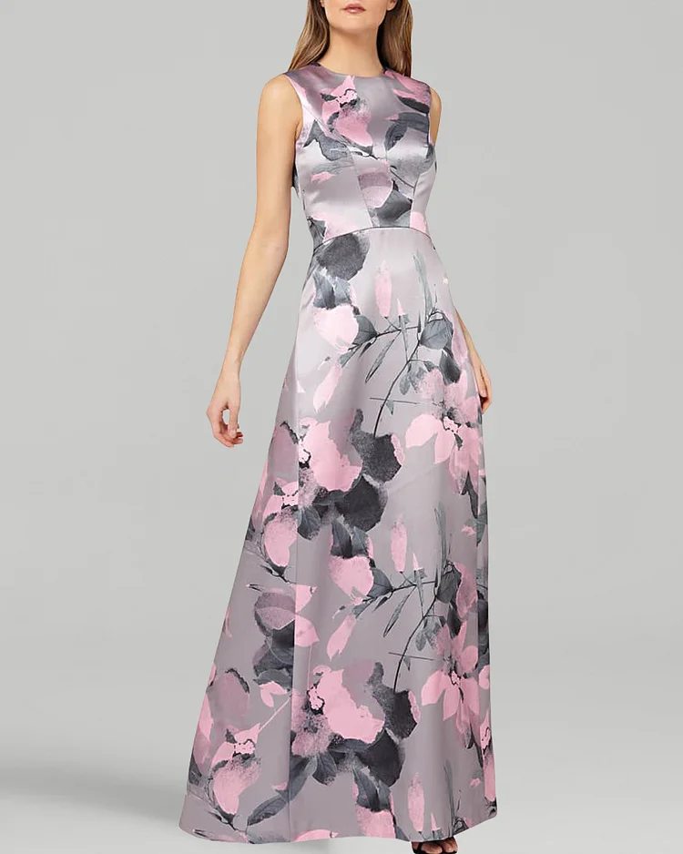 Women's sleeveless floral print dress