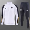 2023/2024 Real Madrid Long Zipped Jacket White Football Shirt 1:1 Thai Quality Set