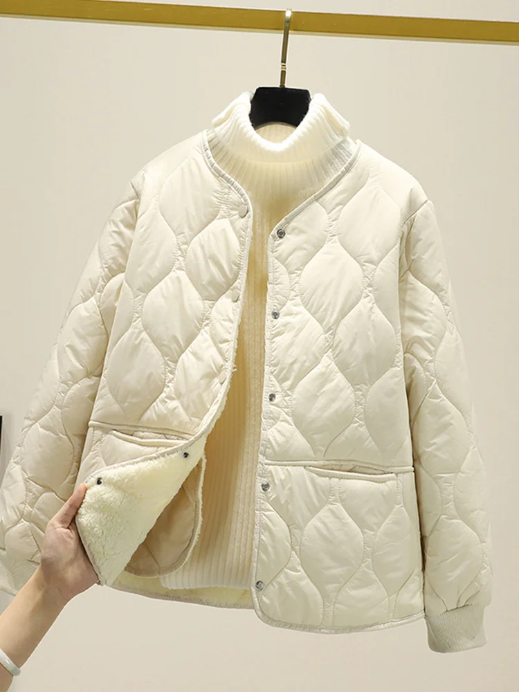 Athvotar Athvotar Coat Cotton Women With Plus Thick Small Cotton Jackets Small Lattice Lattice Lingge Cotton Clothes Women