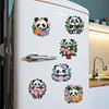 6Pcs Acrylic Flower Panda Diamond Art Refrigerator Magnets Sticker for Beginners